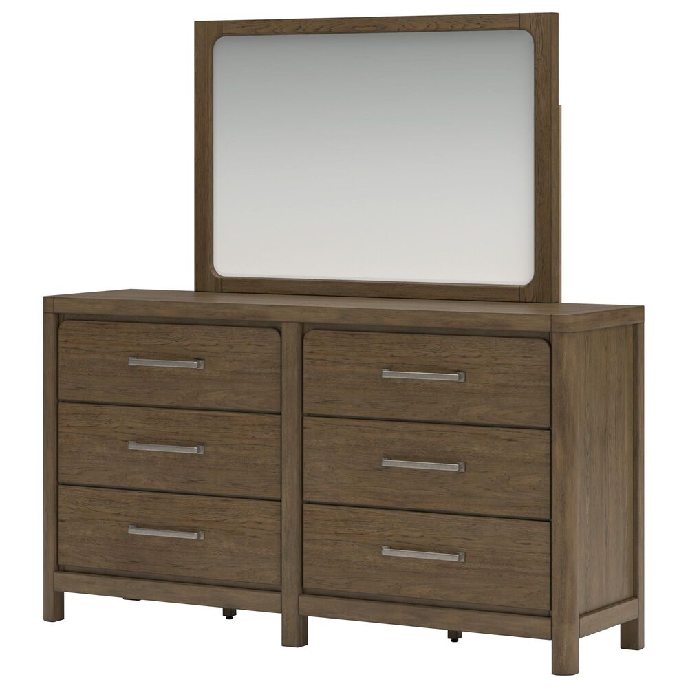 Millenium Dresser and Mirror in Light Brown, , large