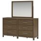 Millenium Dresser and Mirror in Light Brown, , large