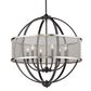 Golden Lighting Colson 6-Light Chandelier with Pewter Mesh Shade in Matte Black, , large