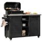 HOMLUX 78.3" Outdoor Kitchen Island with Foldable Grill Table in Black and Stainless Steel, , large