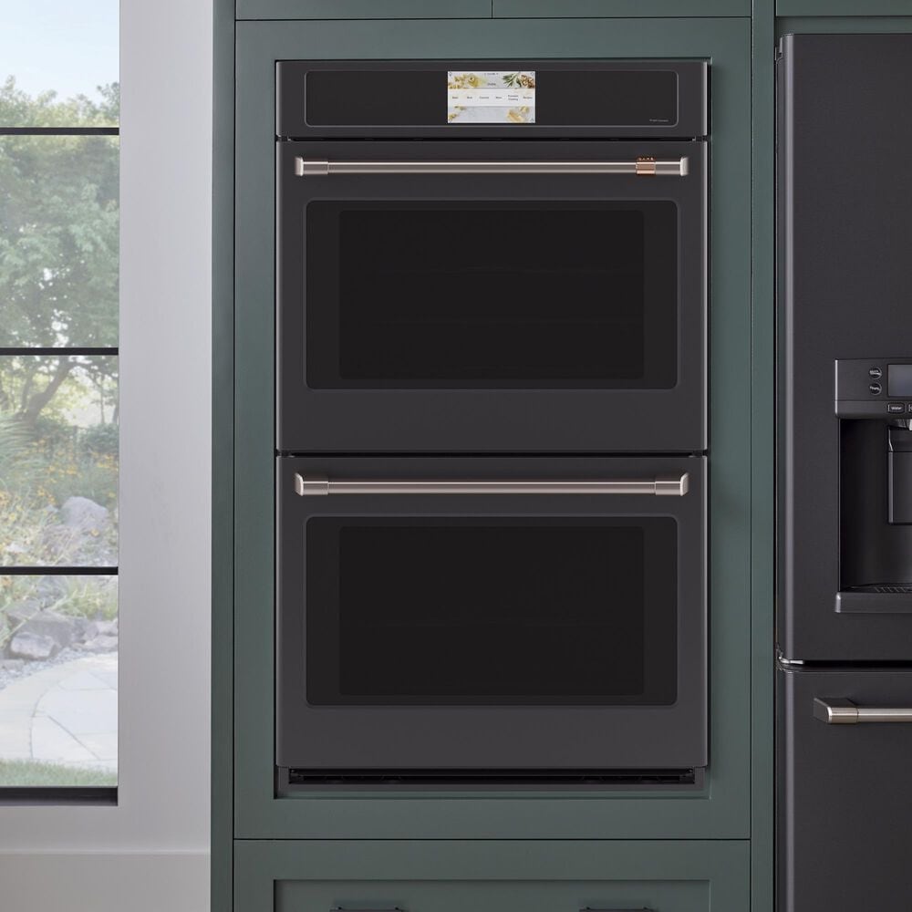 Cafe 30 &quot; Smart Built-In Convection Double Wall Oven in Matte Black, , large