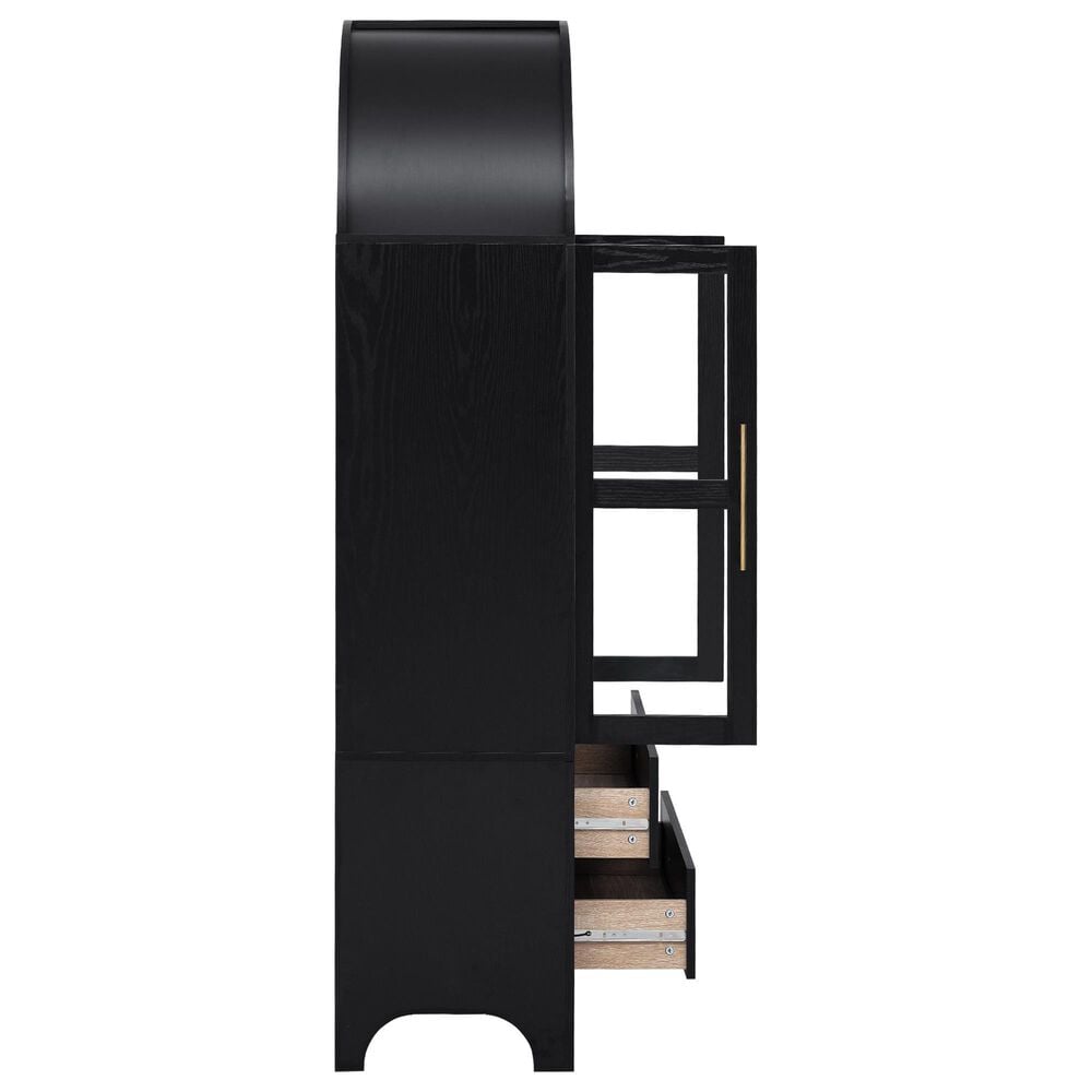 HOMLUX 71" Arched Kitchen Pantry Cabinet in Black, , large