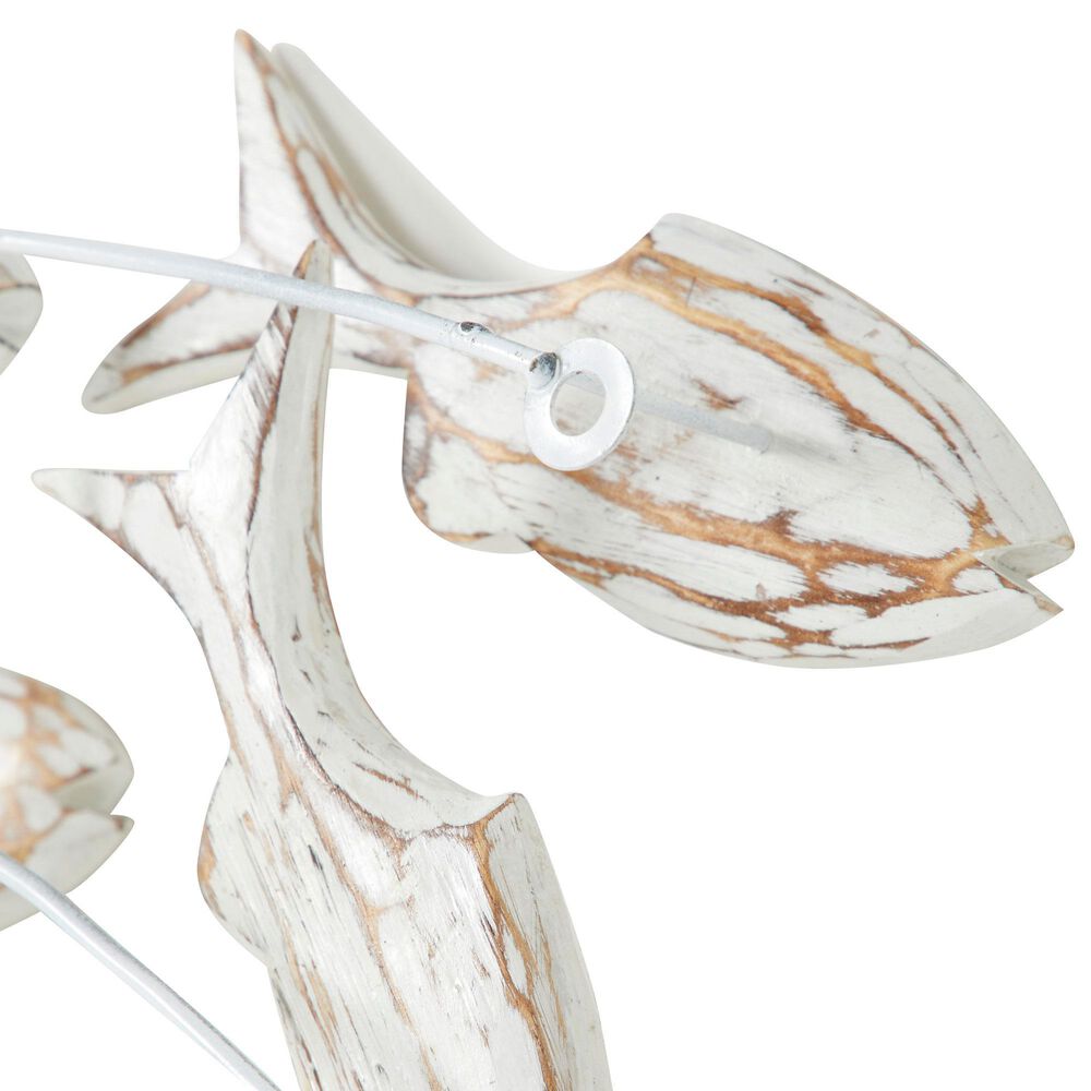 Maple and Jade 17&quot; x 45&quot; Fish Wall Decor in White and Brown, , large