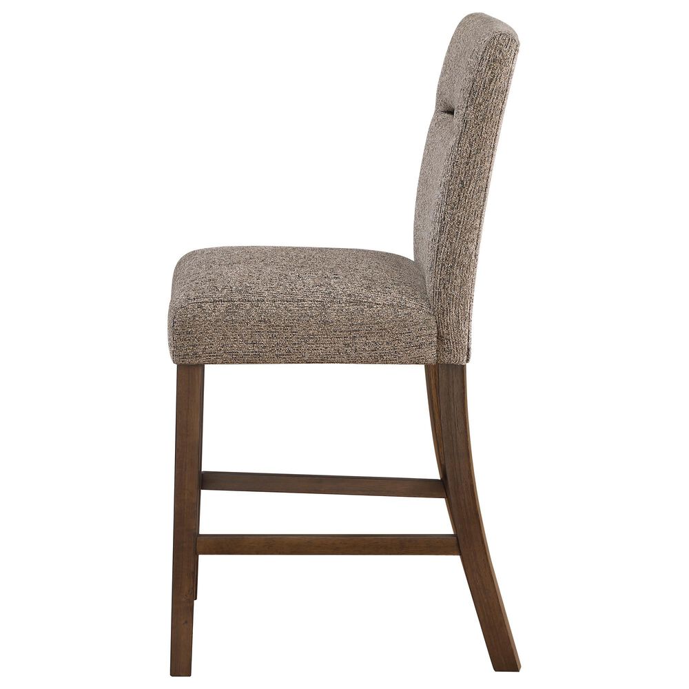 Modern Market Bar Stool with Dark Brown Fabric Seat, , large