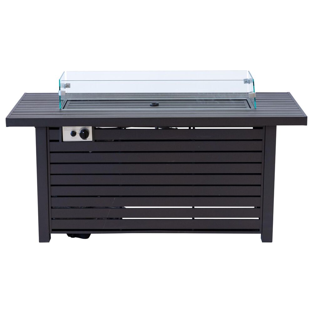 Az Patio Heaters Rectangular Aluminum Propane Gas Fire Pit in Black Mocha, , large