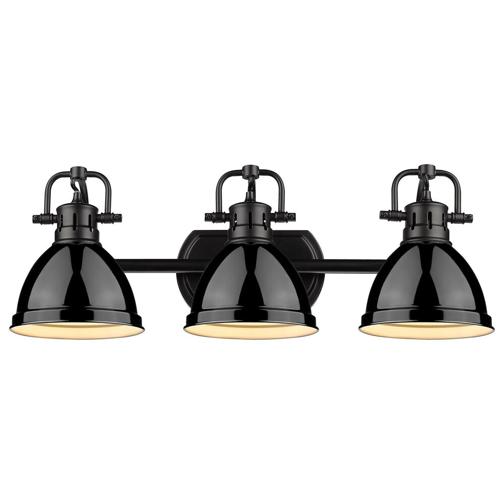 Golden Lighting Duncan 3-Light Bath Vanity in Matte Black and Glossy Black, , large