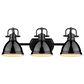 Golden Lighting Duncan 3-Light Bath Vanity in Matte Black and Glossy Black, , large