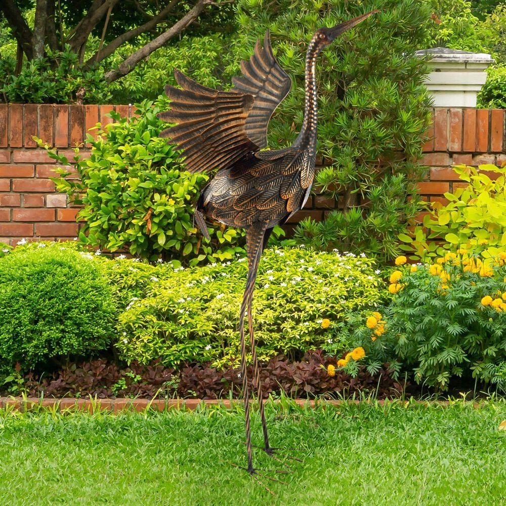 Timberlake Flying Crane Garden Statue in Gold, , large