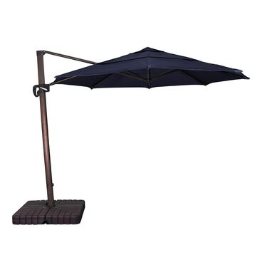 California Umbrella 11" Cantilever And Base in Navy, , large