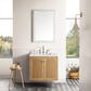 James Martin Vanities Laurent 30" Single Bathroom Vanity in Light Natural Oak with 3 cm Ethereal Noctis Quartz Top and Rectangular Sink, , large