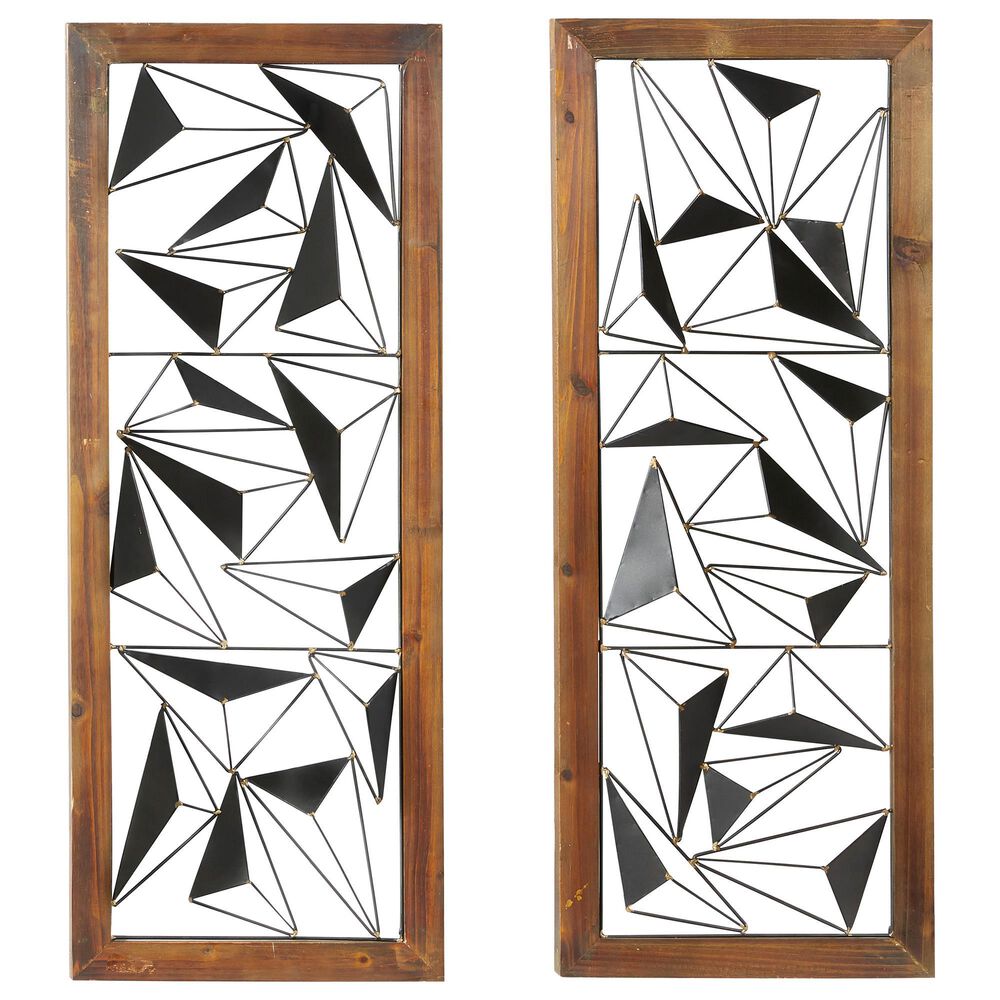 Maple and Jade 39" x 15" Wall Decor in Black and Brown (Set of 2), , large