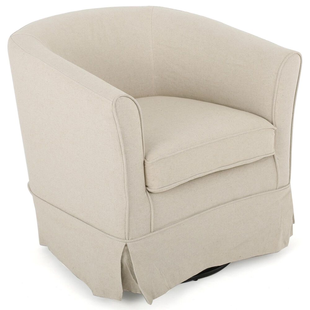 Noble House Cecilia Swivel Chair in Natural, , large