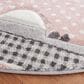 Safavieh Carousel CRK127 4" Round Pink and Ivory Kids  Area Rug, , large