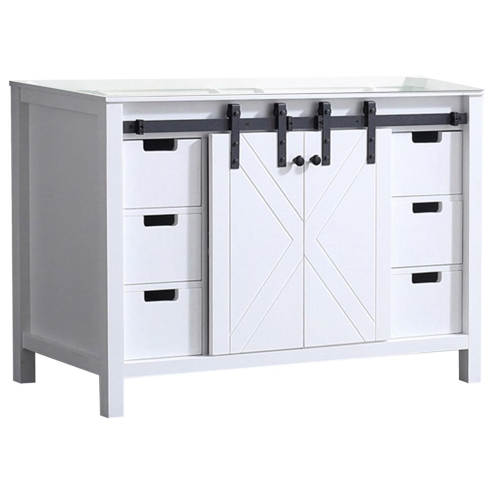 Lexora Home Marsyas 48" Single Bathroom Vanity Cabinet Only in White, , large