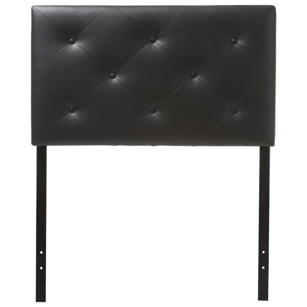 Baxton Studio Baltimore Twin Upholstered Headboard in Black Nebraska