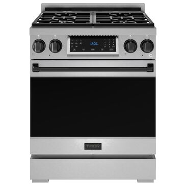 Thor Kitchen Gordon Ramsay 4.55 Cu. Ft. 30" Professional Liquid Propane Range with Black Handle Kit in Stainless Steel, , large