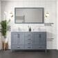 Lexora Home Jacques 60" Double Bathroom Vanity in Dark Grey with 2 cm White Carrara Marble Top and Rectangular Sinks, , large
