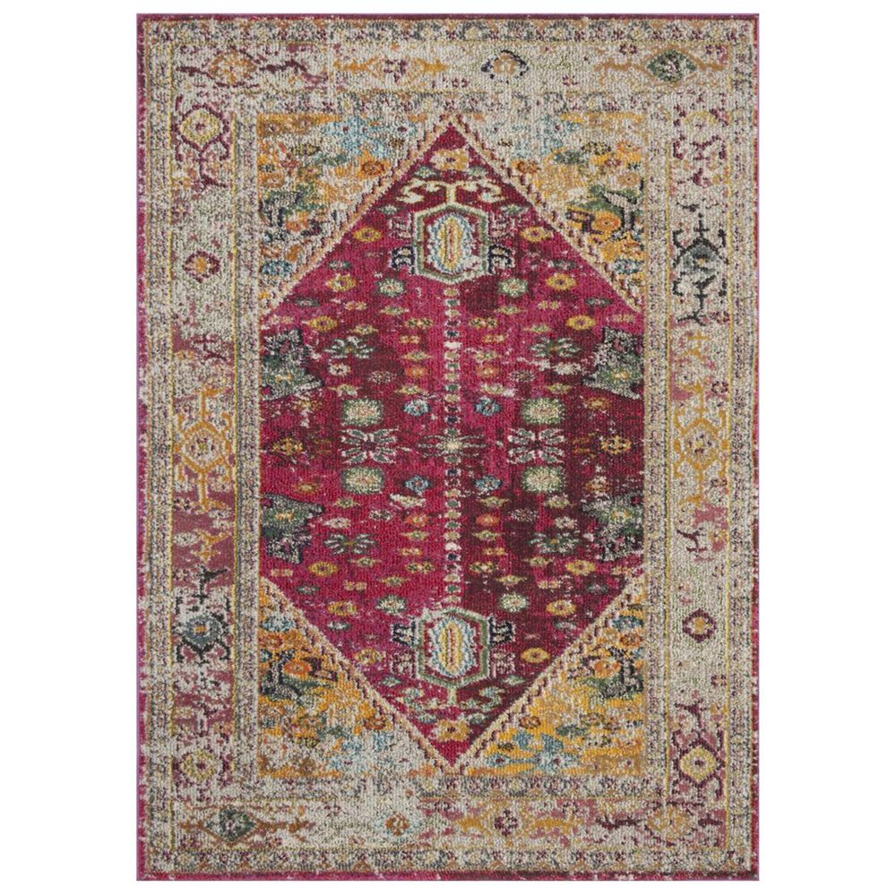 Safavieh Monaco MNC256R 4" x 5"7" Fuchsia and Light Grey Area Rug, , large