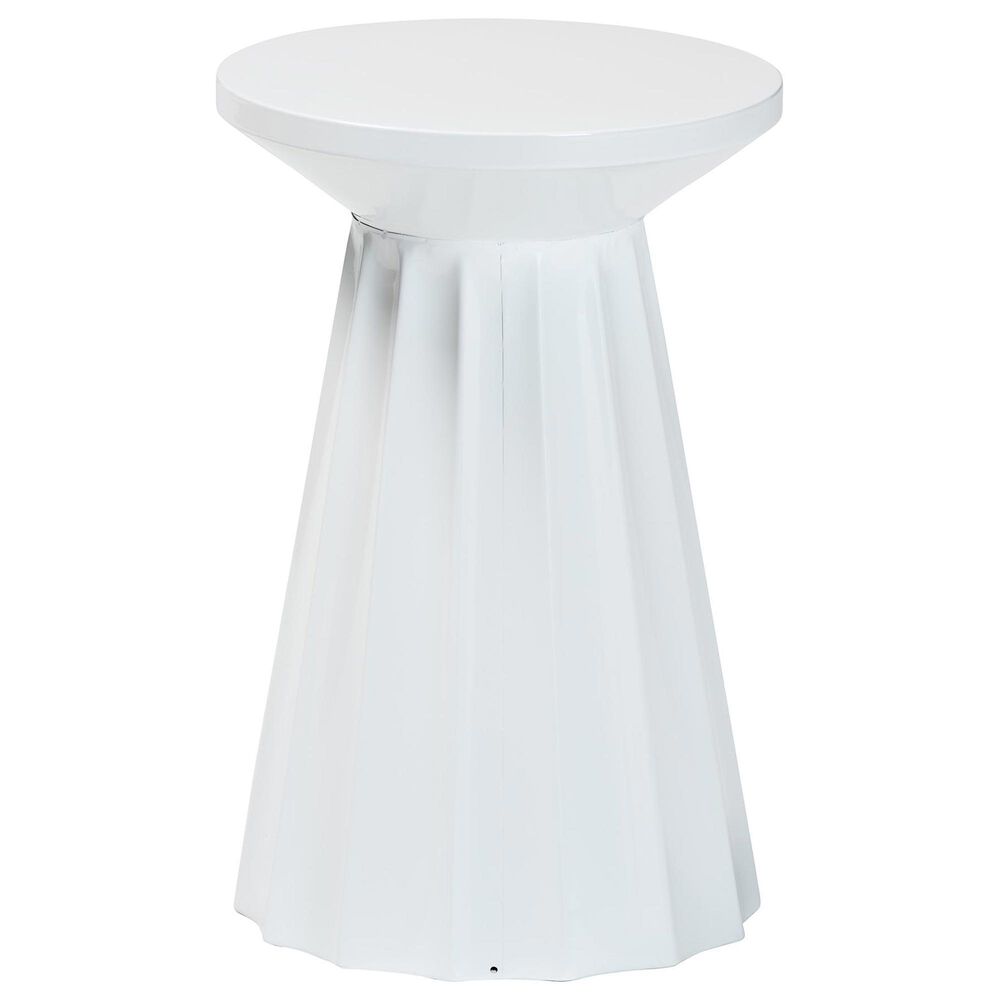 Baxton Studio Ulmer Patio Side Table in White, , large