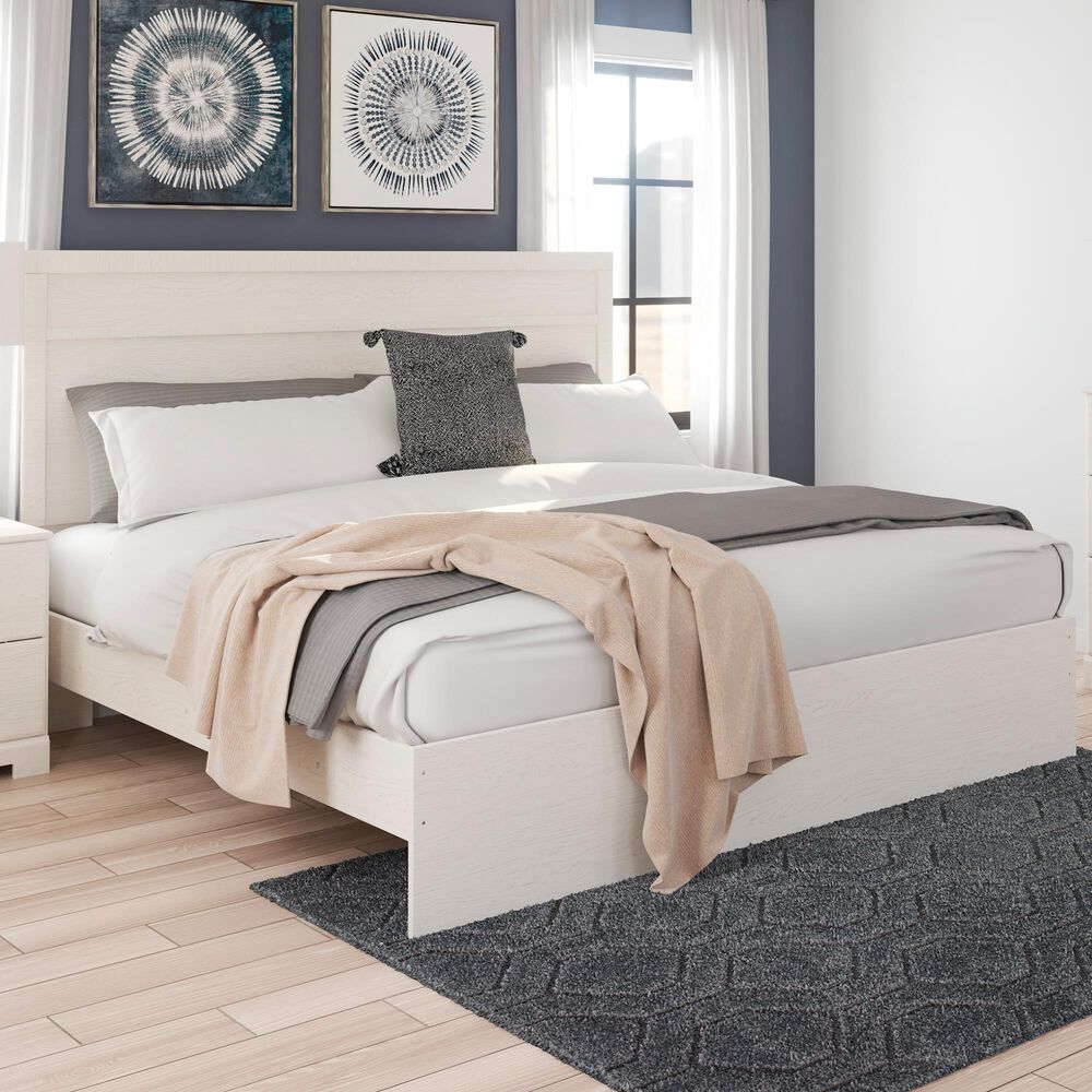 Signature Design by Ashley Stelsie King Panel Bed in White Nebraska Furniture Mart