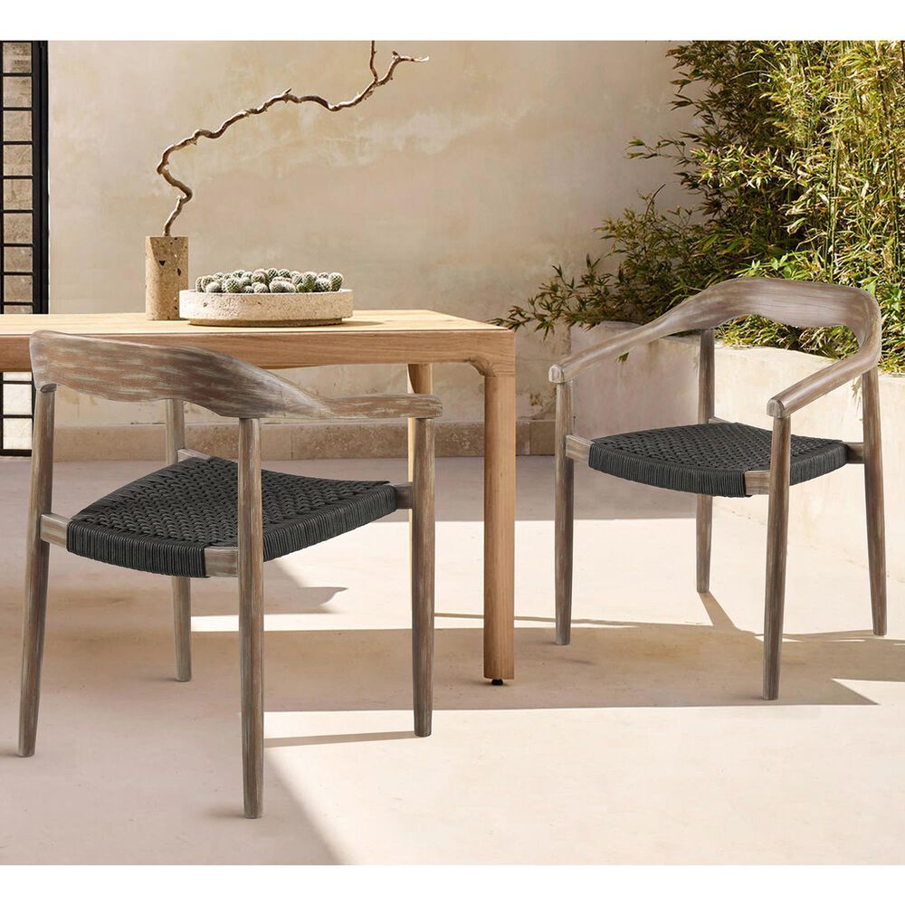 Blue River Santo Patio Dining Chair in Charcoal/Eucalyptus &#40;Set of 2&#41;, , large