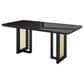 Rta Products Llc Modern Dining Table with Painted Glass Top in Black and Gold, , large
