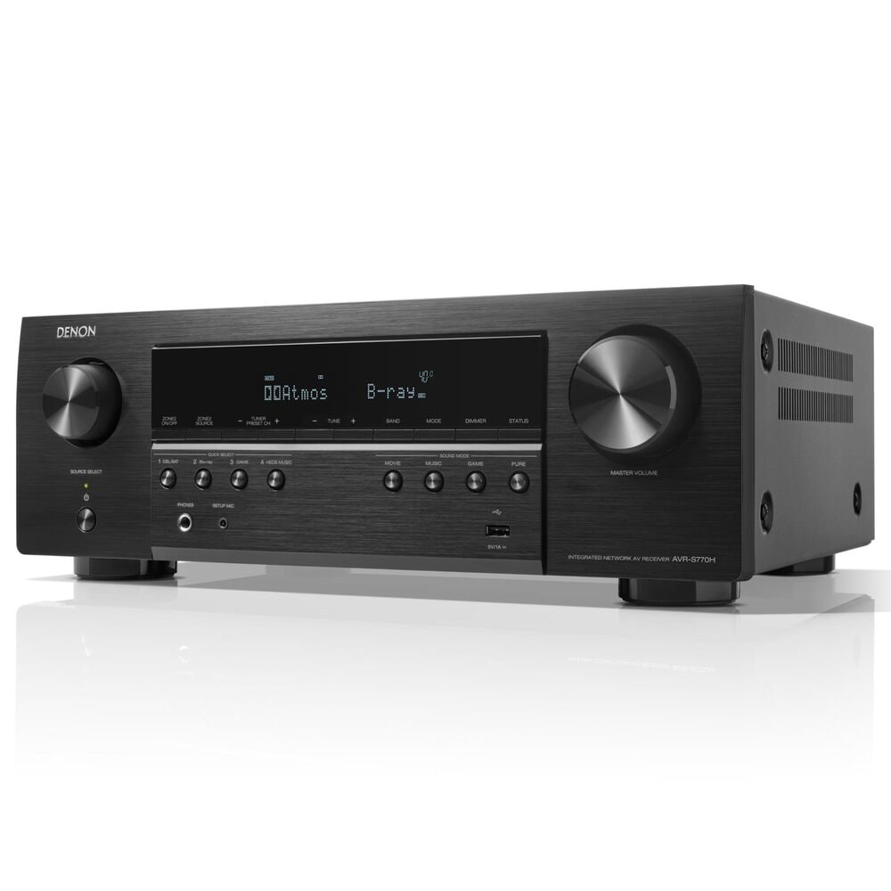 Polk 10&quot; Subwoofer + 6.5 Floorstanding Tower Speaker + 5.25 Center Channel Speaker + 5.25 Bookshelf Speaker + Denon 7.2 Channel AV 8K Receiver Package with HEOS Built-in in Black, , large