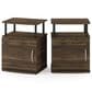 HOMLUX 3-Tier Utility Design End Table with Door in Columbia Walnut and Black (Set of 2), , large