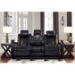 Signature Design by Ashley Party Time Power Reclining Sofa with Power Headrest in Midnight, , large