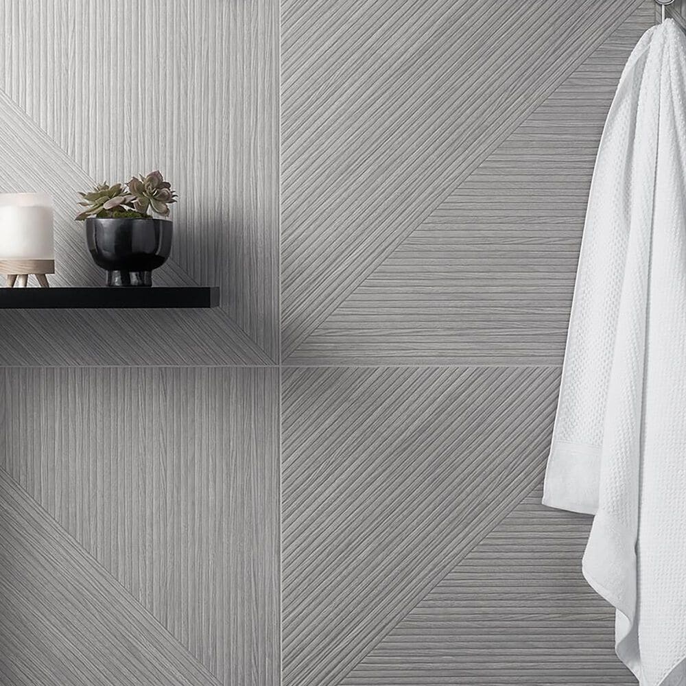 Soho Studio Lounge Ribbed Gray 24&quot; x 48&quot; Porcelain Tile, , large
