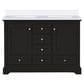 Lexora Home Dukes 48" Double Bathroom Vanity in Espresso with 2 cm White Cultured Marble Top and Rectangular Sinks, , large