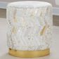 LumiSource Oro 18" Ottoman in Ivory and Gold, , large
