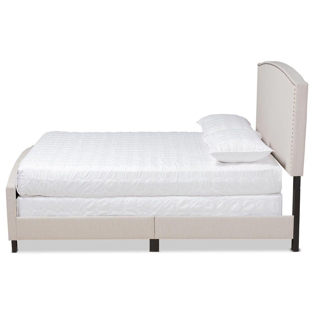 Baxton Studio Morgan King Bed with Beige Upholstered in Black, , large