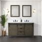 Lexora Home Marsyas 60" Double Bathroom Vanity in Rustic Brown with 2 cm White Cultured Marble Top and Rectangular Sinks, , large