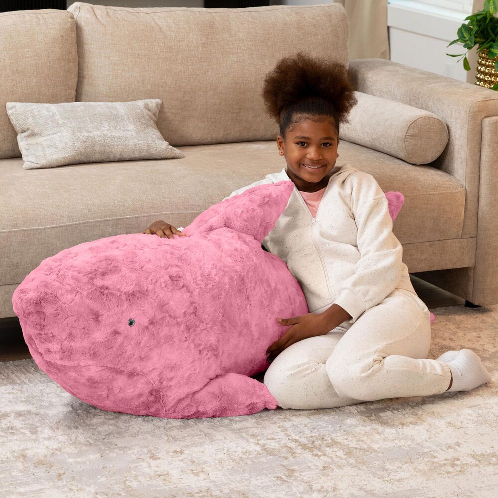 Jaxx Finn The Shark Sea Buddy Large Kids Stuffed Animal Bean Bag in Wild Rose, , large