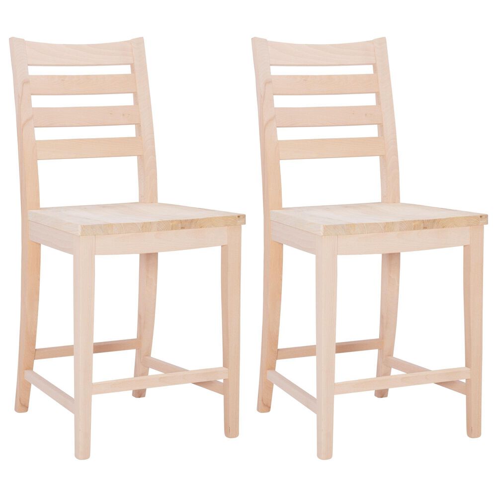 Linon Home Decor Flynn 22" Counter Stool in Unfinished (Set of 2), , large