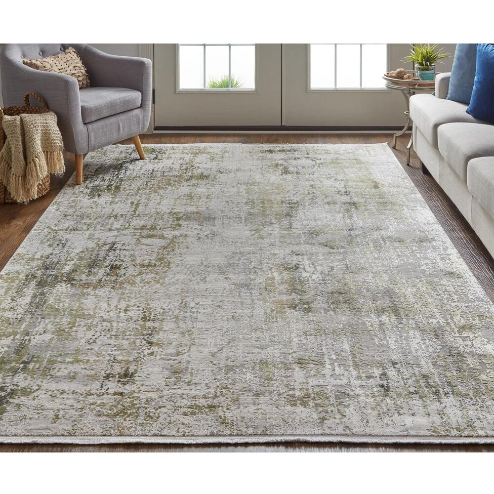 Feizy Cadiz 12&#39; x 18&#39; Green and Gray Area Rug, , large