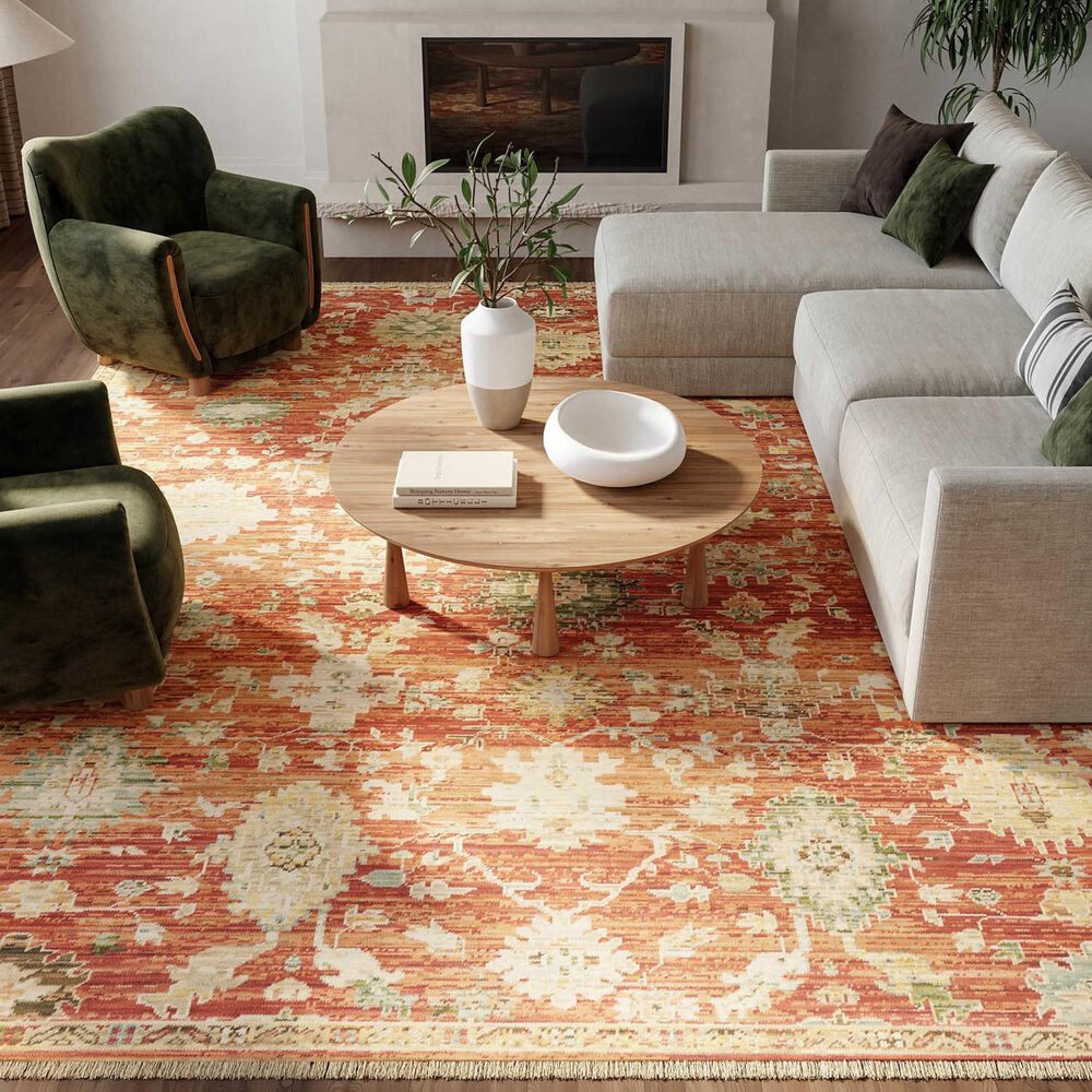 Nourison Antique Bloom Brick 9' x 12' Area Rug, , large