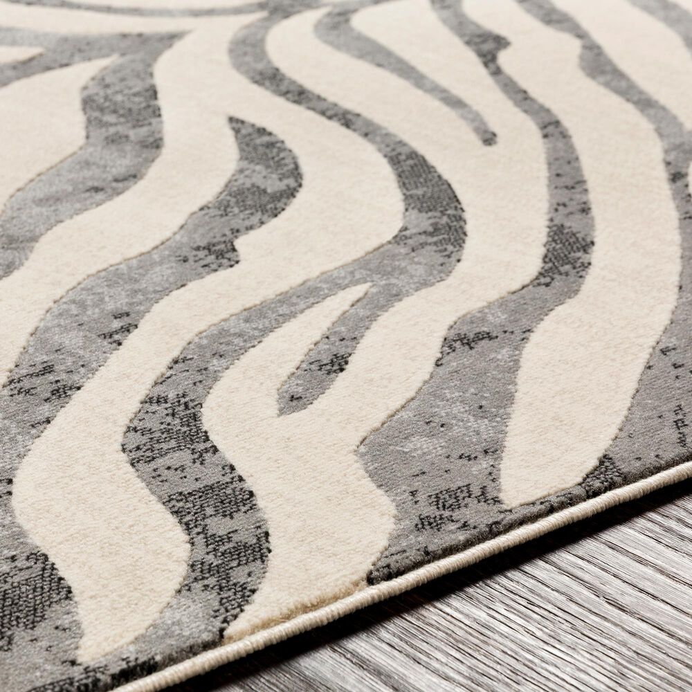 Surya City 3&#39;11&quot; x 5&#39;7&quot; Charcoal, Light Slate, Light Beige, Taupe and Black Area Rug, , large