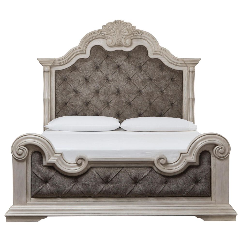 Ashley Bruchandi California King Upholstered Panel Bed in Antique White, , large