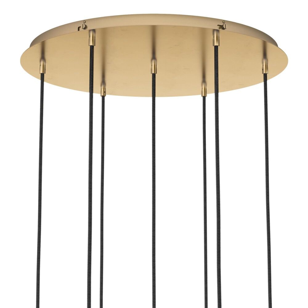 Four Hands Cluster 7-Light Chandelier in Burnished Brass and Black, , large