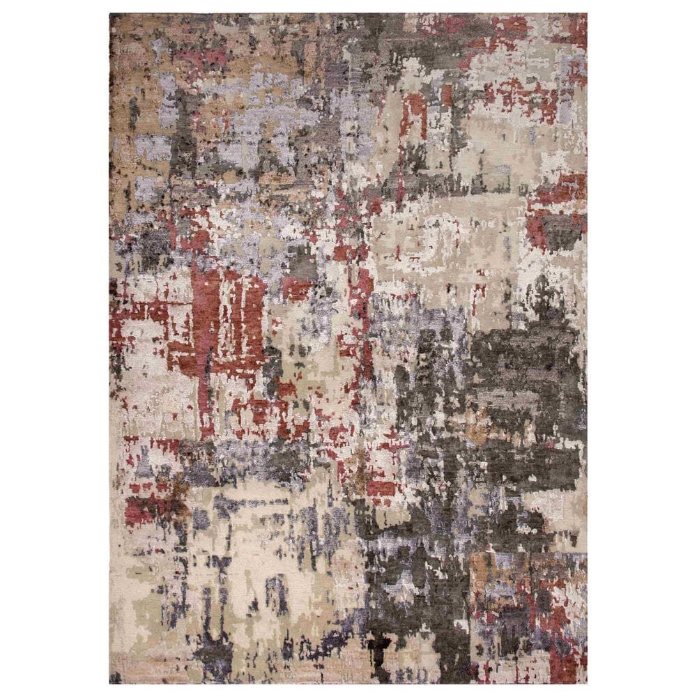 RIZZY Evolution Rust, Brown, Silver, Beige and Ivory 10" x 14" Area Rug, , large