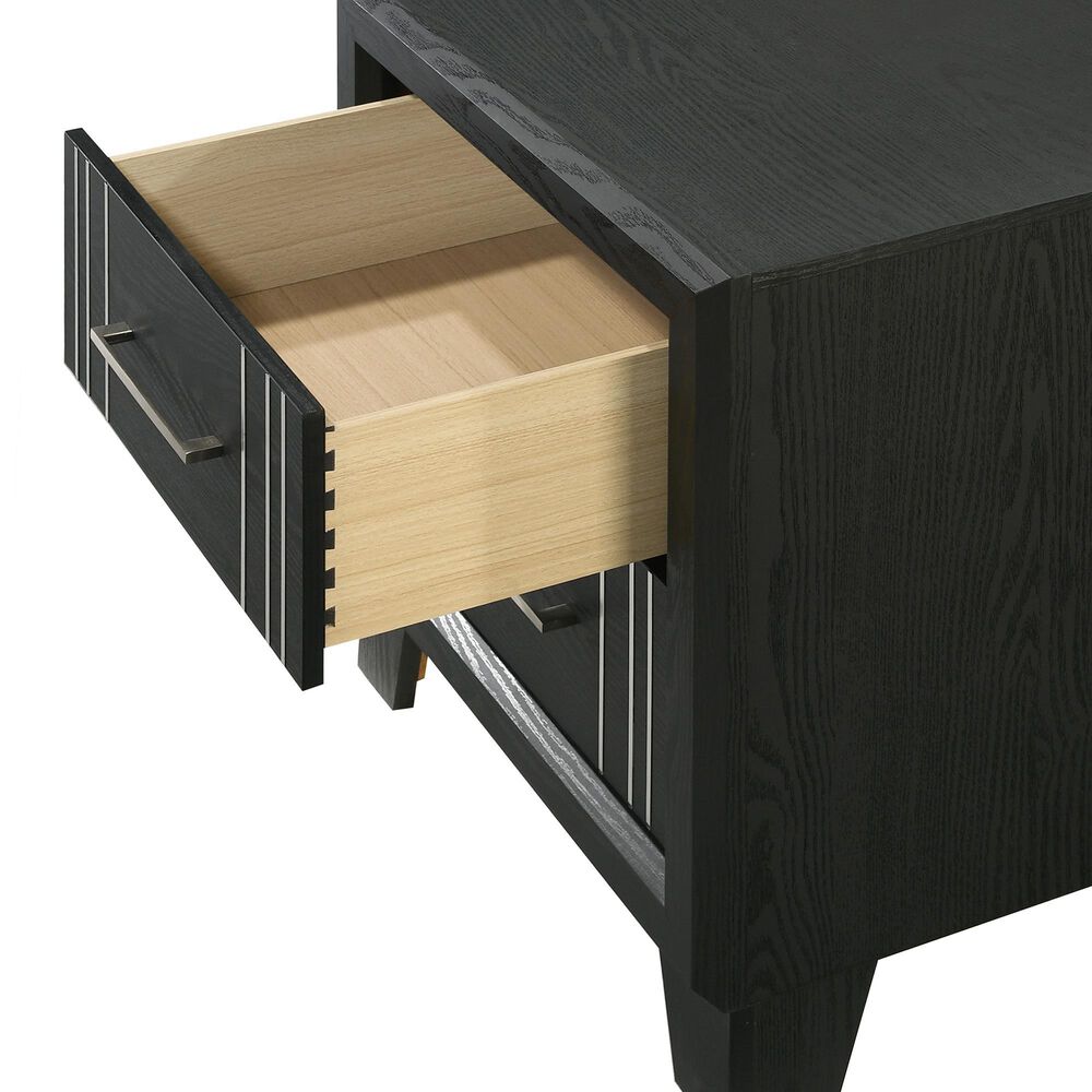 Crown Mark Charlie 2-Drawer Nightstand in Charcoal, , large