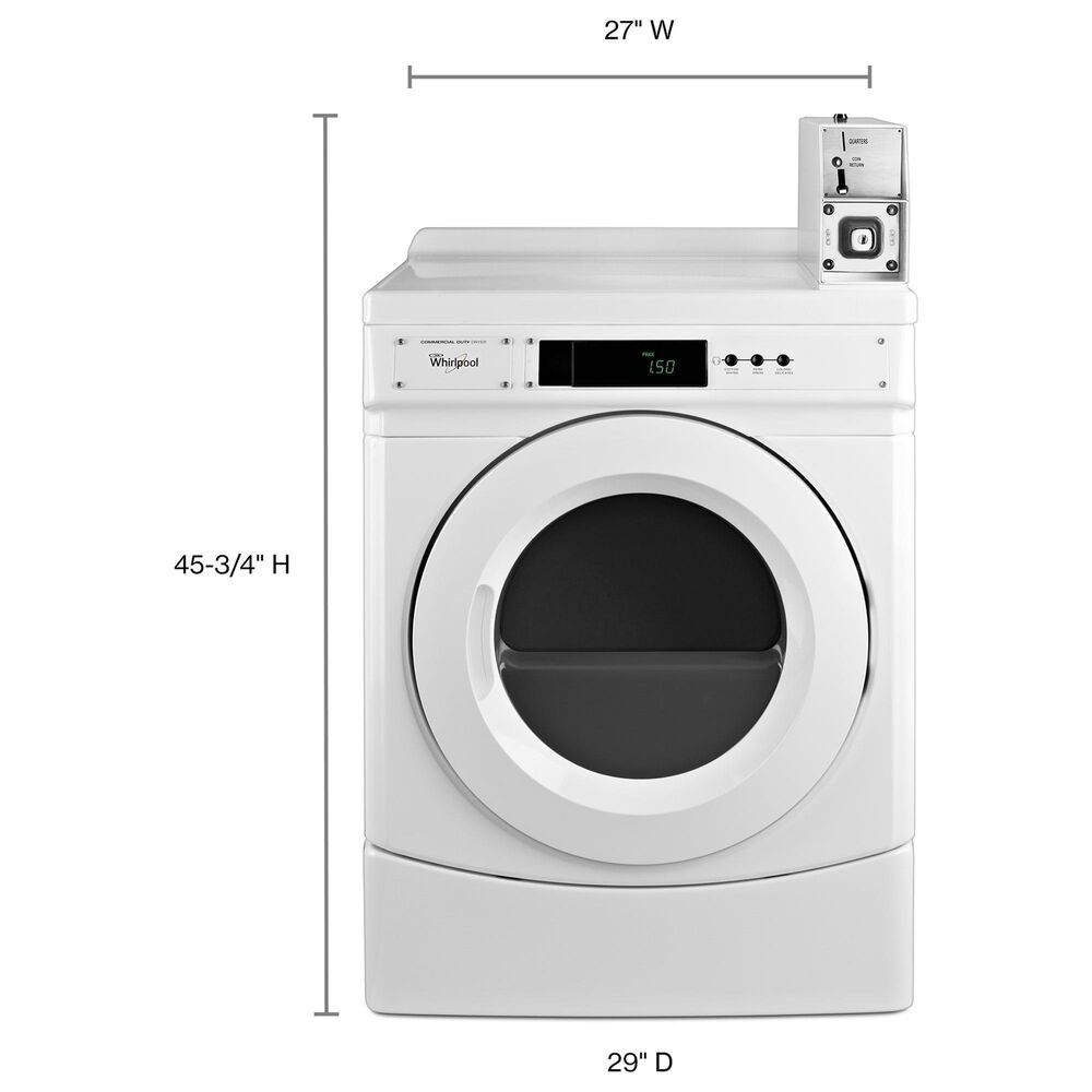 Whirlpool 6.7 Cu. Ft. Commercial Electric Front-Load Dryer in White, , large
