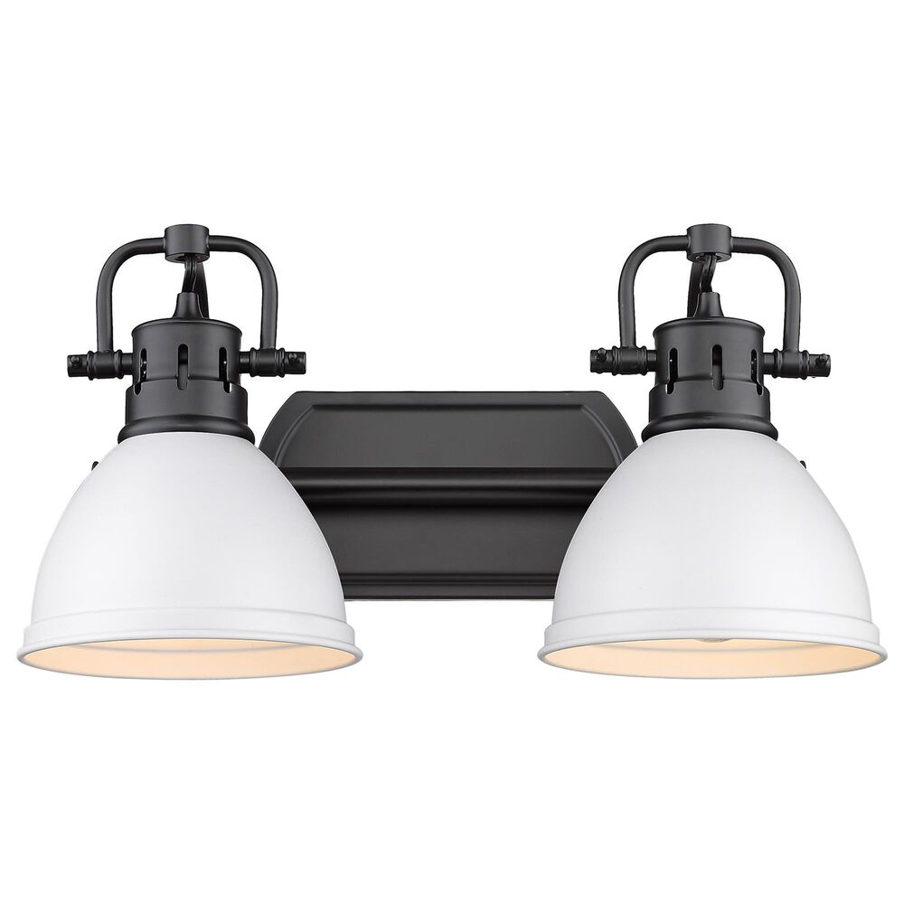 Golden Lighting Duncan 2-Light Bath Vanity in Matte Black and Matte White, , large