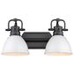 Golden Lighting Duncan 2-Light Bath Vanity in Matte Black and Matte White, , large