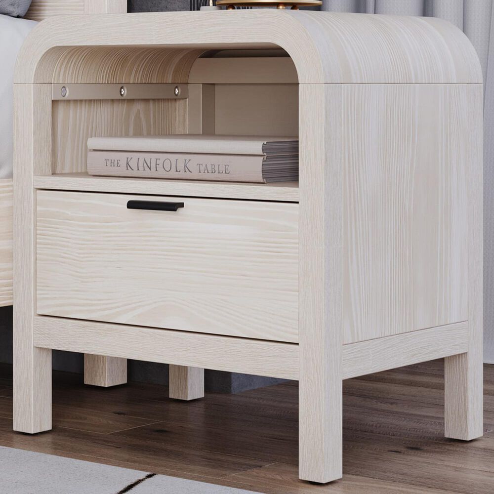 Urban Home Drake 1-Drawer Nightstand in White, , large