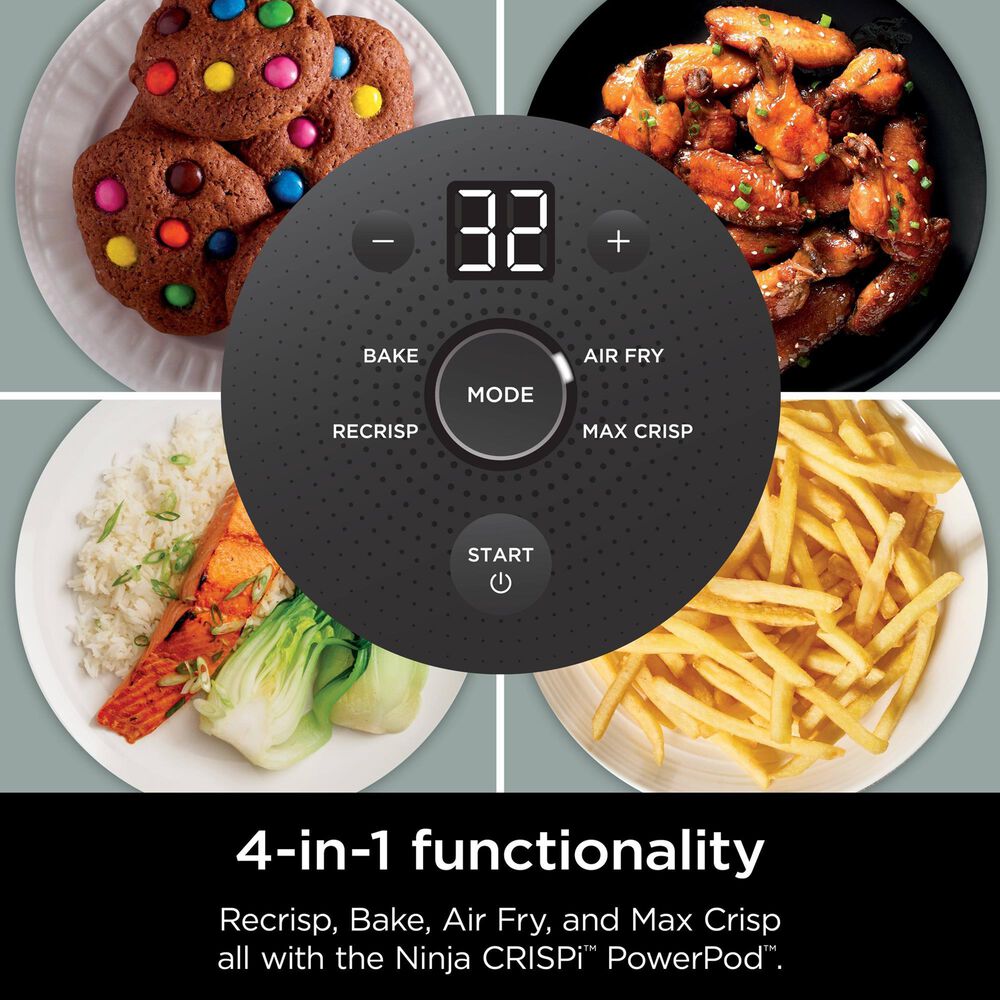 Shark Crispi 4-In-1 Portable Glass Air Fryer Cooking System in Sage Green, , large