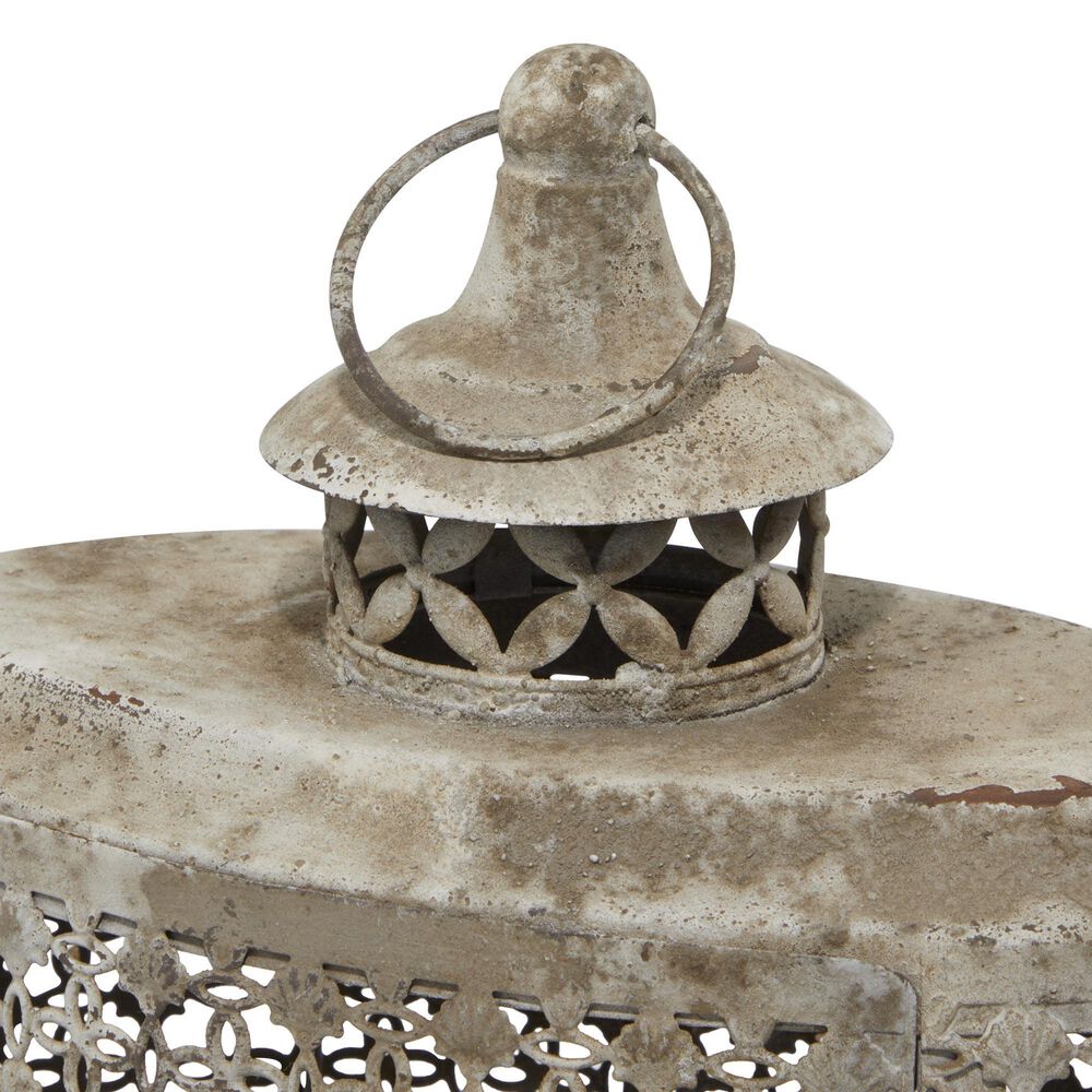 Maple and Jade Rustic Metal Lantern in Beige &#40;Set of 2&#41;, , large