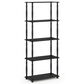 HOMLUX Turn-N-Tube 5-Tier Open Storage Bookshelf in Americano and Black, , large